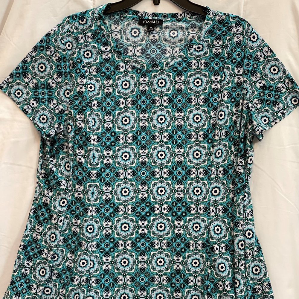 Roz & Ali Short Sleeve Popover Shirt Size XL